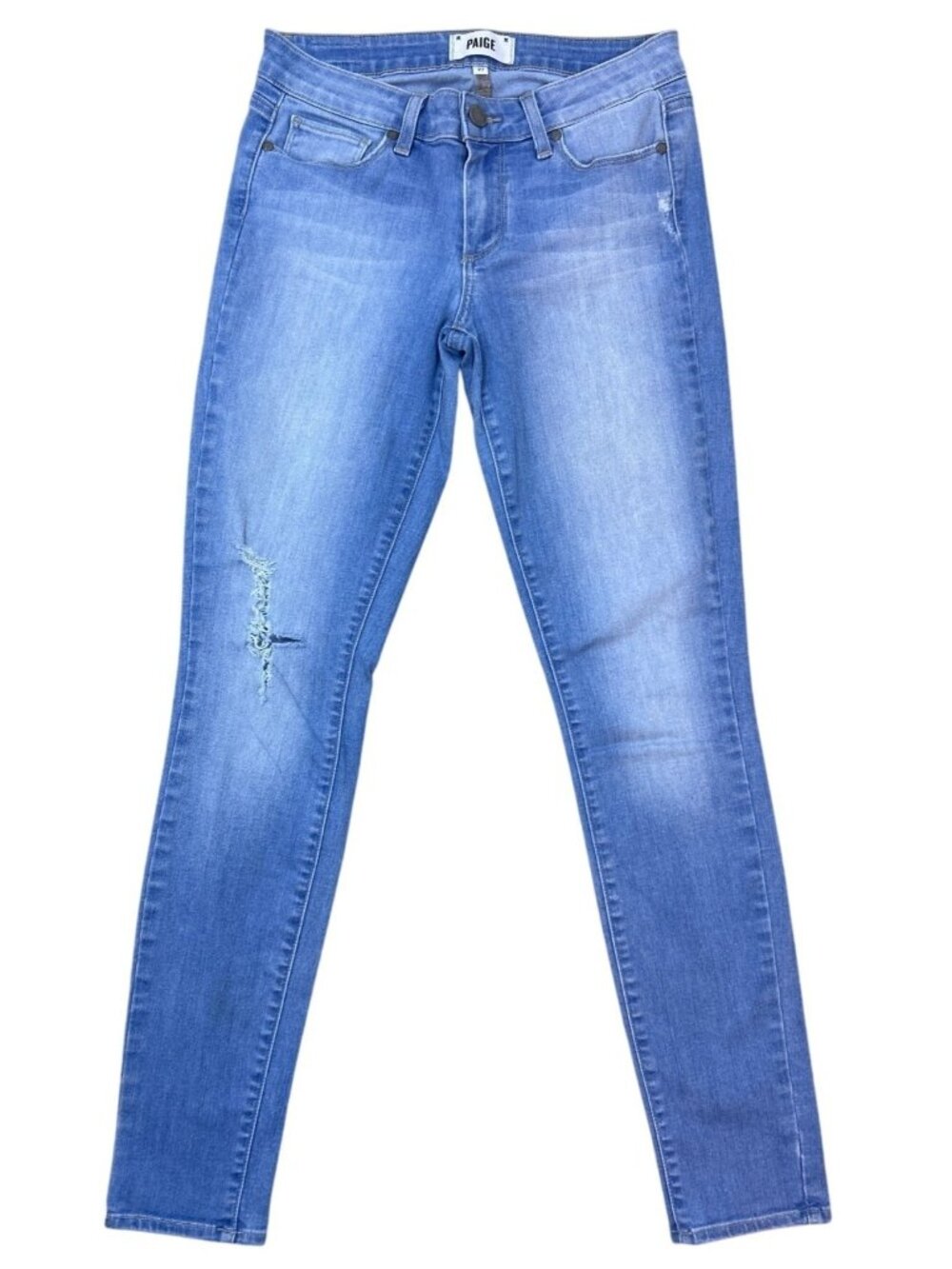 Paige Verdugo Ultra Skinny Light Wash Jeans Women's 27 Distressed Low-Rise Fit